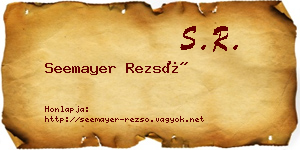Seemayer Rezső névjegykártya